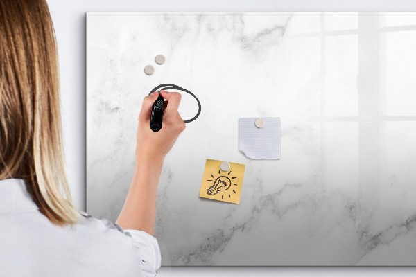 Memobord van glas met print inclusief neodymium magneten Modern prikbord voor notities en foto's
