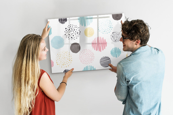 Decoratief glazen wandbord beschrijfbaar en magnetisch Een kleurrijk bord voor herinneringen en notities