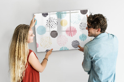 Decoratief glazen wandbord beschrijfbaar en magnetisch Een kleurrijk bord voor herinneringen en notities