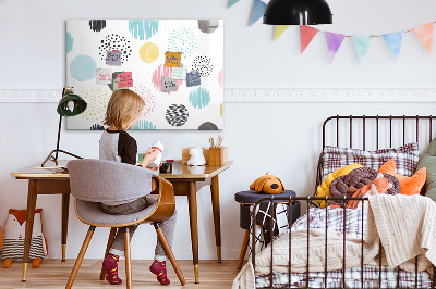Decoratief glazen wandbord beschrijfbaar en magnetisch Een kleurrijk bord voor herinneringen en notities