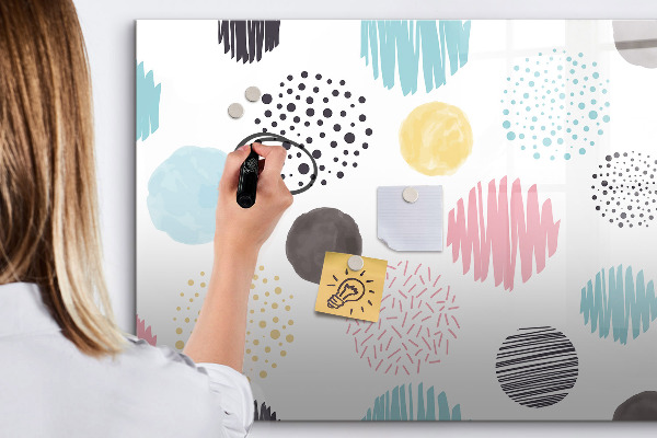 Decoratief glazen wandbord beschrijfbaar en magnetisch Een kleurrijk bord voor herinneringen en notities