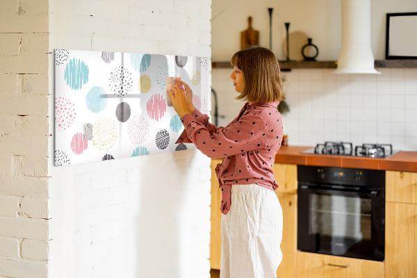 Decoratief glazen wandbord beschrijfbaar en magnetisch Een kleurrijk bord voor herinneringen en notities