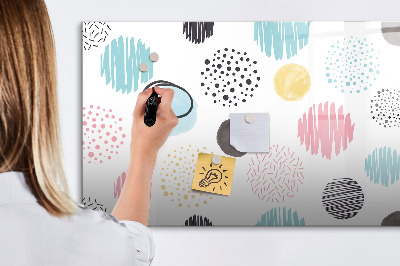 Decoratief glazen wandbord beschrijfbaar en magnetisch Een kleurrijk bord voor herinneringen en notities