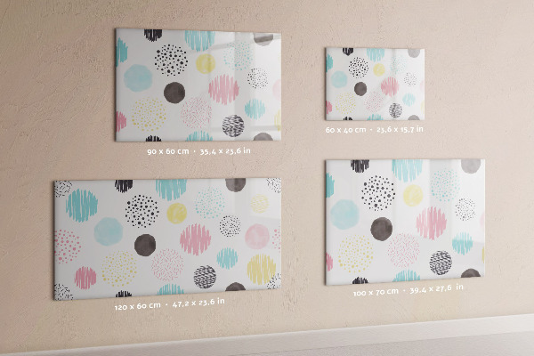 Decoratief glazen wandbord beschrijfbaar en magnetisch Een kleurrijk bord voor herinneringen en notities