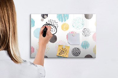 Decoratief glazen wandbord beschrijfbaar en magnetisch Een kleurrijk bord voor herinneringen en notities