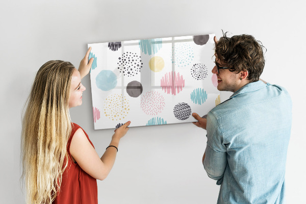 Decoratief glazen wandbord beschrijfbaar en magnetisch Een kleurrijk bord voor herinneringen en notities