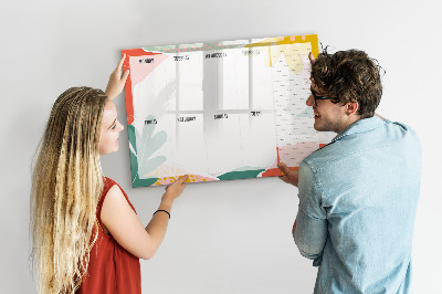 Memobord van glas met print inclusief neodymium magneten Weekplanner met ruimte voor foto's