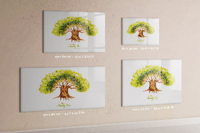 Memobord van glas met print inclusief neodymium magneten Stamboom met ruimte voor foto's