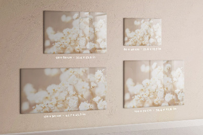 Decoratief glazen wandbord beschrijfbaar en magnetisch Een creatieve plek voor herinneringen en foto's