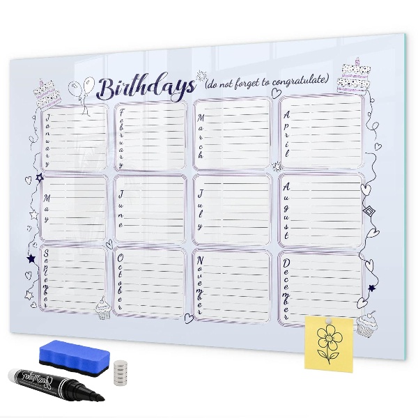 Verjaardagskalender met ruimte voor foto's