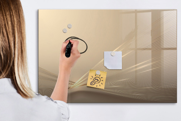 Decoratief glazen wandbord beschrijfbaar en magnetisch Modern prikbord voor notities en foto's