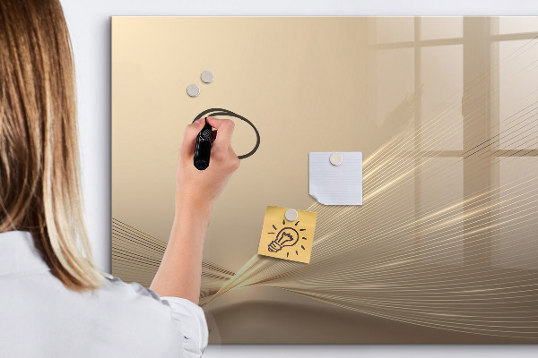 Decoratief glazen wandbord beschrijfbaar en magnetisch Modern prikbord voor notities en foto's