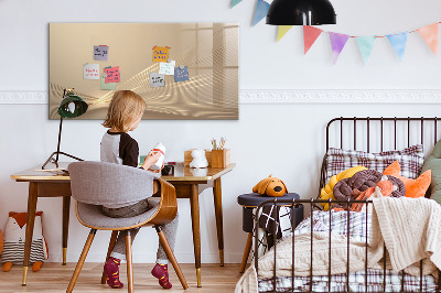Decoratief glazen wandbord beschrijfbaar en magnetisch Modern prikbord voor notities en foto's