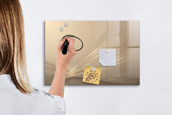 Decoratief glazen wandbord beschrijfbaar en magnetisch Modern prikbord voor notities en foto's