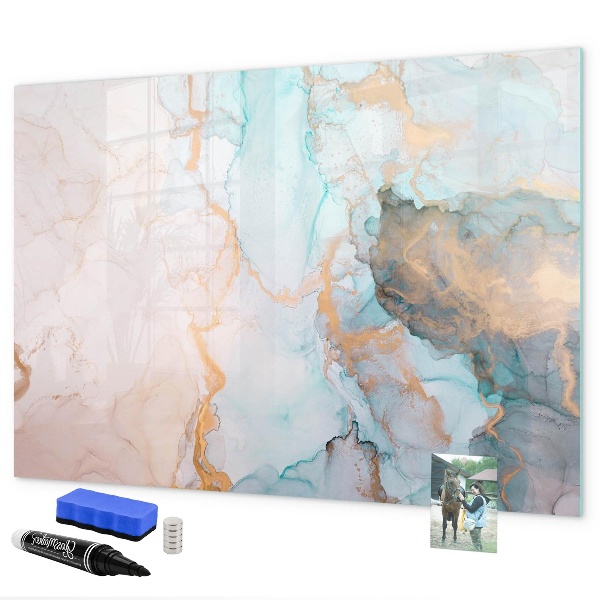 Decoratief glazen wandbord beschrijfbaar en magnetisch Stijlvol bord voor foto's en notities