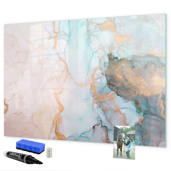 Decoratief glazen wandbord beschrijfbaar en magnetisch Stijlvol bord voor foto's en notities