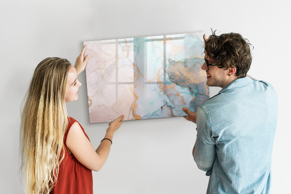 Decoratief glazen wandbord beschrijfbaar en magnetisch Stijlvol bord voor foto's en notities