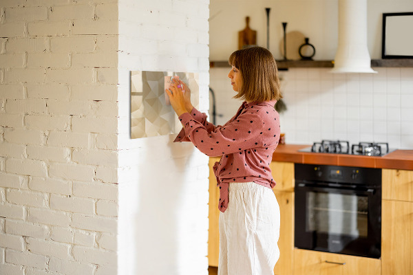 Memobord van glas met print inclusief neodymium magneten Modern prikbord voor notities en foto's