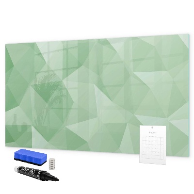 Decoratief glazen wandbord beschrijfbaar en magnetisch Een kleurrijk prikbord voor foto's en notities