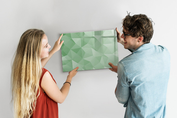 Decoratief glazen wandbord beschrijfbaar en magnetisch Een kleurrijk prikbord voor foto's en notities