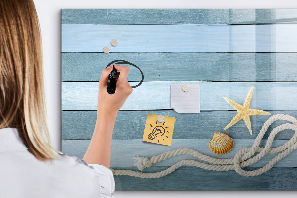 Memobord van glas met print inclusief neodymium magneten Ruimte voor herinneringen en creativiteit