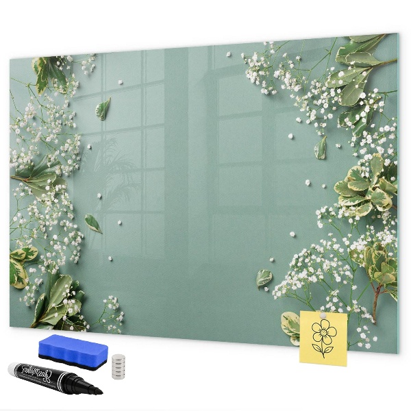 Decoratief glazen wandbord beschrijfbaar en magnetisch Een stijlvol bord voor notities en foto's