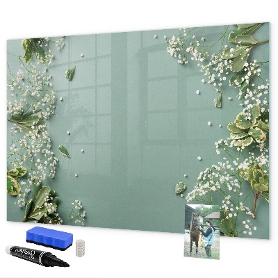 Decoratief glazen wandbord beschrijfbaar en magnetisch Een stijlvol bord voor notities en foto's