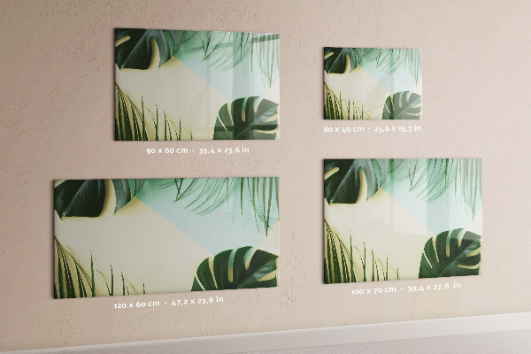 Decoratief glazen wandbord beschrijfbaar en magnetisch Stijlvol memobord met planten