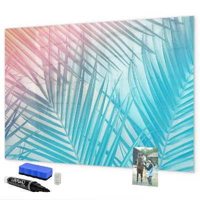 Memobord van glas met print inclusief neodymium magneten Een kleurrijk prikbord voor notities en foto's
