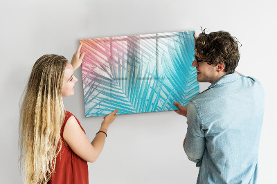 Memobord van glas met print inclusief neodymium magneten Een kleurrijk prikbord voor notities en foto's