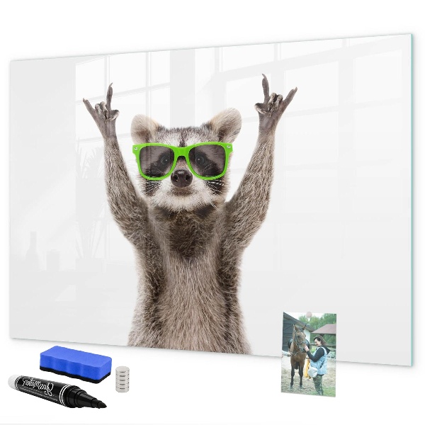Decoratief glazen wandbord beschrijfbaar en magnetisch Een landschap met een plek voor herinneringen.