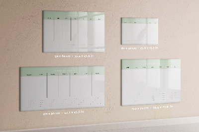 Memobord van glas met print inclusief neodymium magneten Weekplanning met ruimte voor foto's