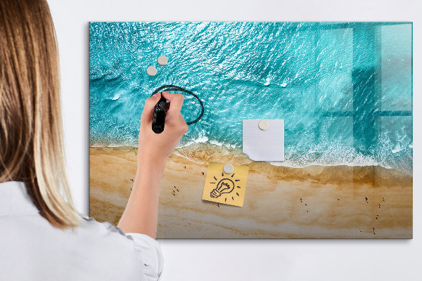 Decoratief glazen wandbord beschrijfbaar en magnetisch Een stijlvol bord voor notities en foto's