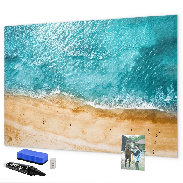 Decoratief glazen wandbord beschrijfbaar en magnetisch Een stijlvol bord voor notities en foto's