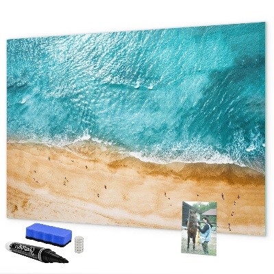Decoratief glazen wandbord beschrijfbaar en magnetisch Een stijlvol bord voor notities en foto's