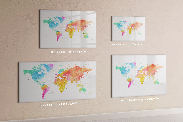 Decoratief glazen wandbord beschrijfbaar en magnetisch Herinneringskaart met persoonlijke foto's