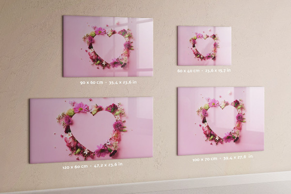 Decoratief glazen wandbord beschrijfbaar en magnetisch Creatief moodboard voor foto's en notities