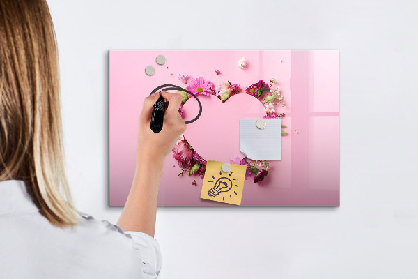 Decoratief glazen wandbord beschrijfbaar en magnetisch Creatief moodboard voor foto's en notities