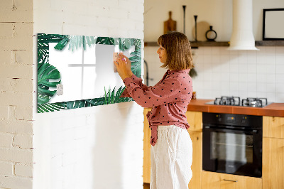 Memobord van glas met print inclusief neodymium magneten Groen bord voor foto's en notities