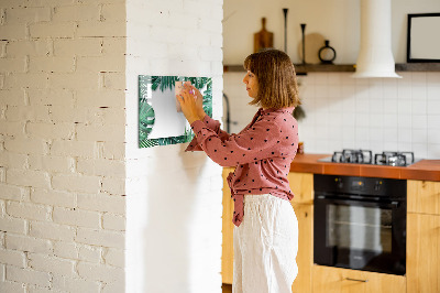 Memobord van glas met print inclusief neodymium magneten Groen bord voor foto's en notities