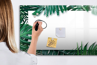 Memobord van glas met print inclusief neodymium magneten Groen bord voor foto's en notities