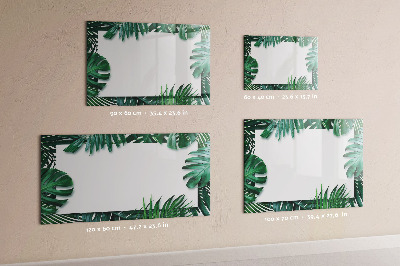 Memobord van glas met print inclusief neodymium magneten Groen bord voor foto's en notities