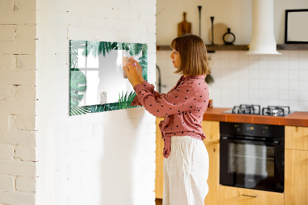 Memobord van glas met print inclusief neodymium magneten Groen bord voor foto's en notities