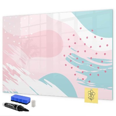 Decoratief glazen wandbord beschrijfbaar en magnetisch Creatief moodboard voor foto's en notities