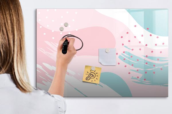 Decoratief glazen wandbord beschrijfbaar en magnetisch Creatief moodboard voor foto's en notities