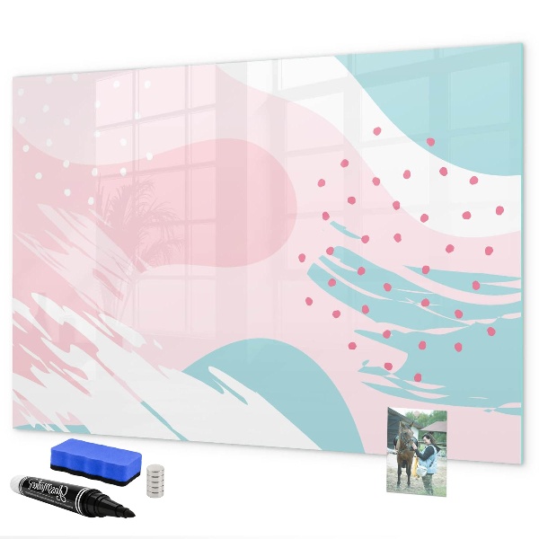 Decoratief glazen wandbord beschrijfbaar en magnetisch Creatief moodboard voor foto's en notities