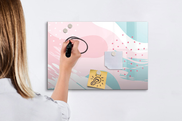 Decoratief glazen wandbord beschrijfbaar en magnetisch Creatief moodboard voor foto's en notities