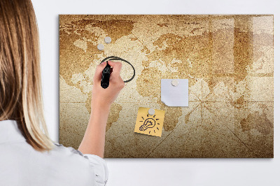 Memobord van glas met print inclusief neodymium magneten Kaart met herinneringen en extra accessoires