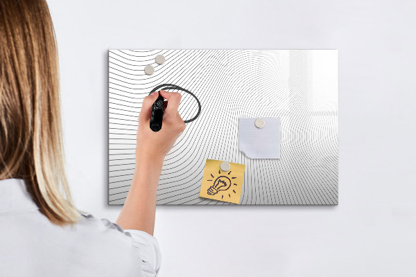 Decoratief glazen wandbord beschrijfbaar en magnetisch Modern prikbord voor foto's en notities
