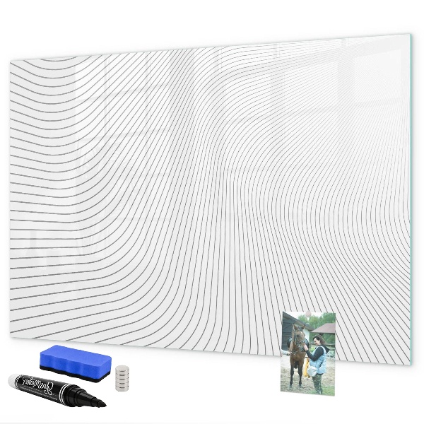 Decoratief glazen wandbord beschrijfbaar en magnetisch Modern prikbord voor foto's en notities
